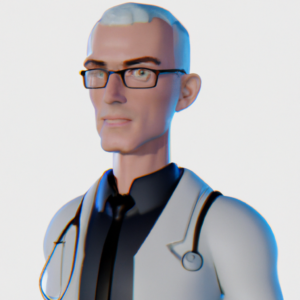 line art illustration of a doctor, in the style of Noli Novak, professional, 4k, high resolution