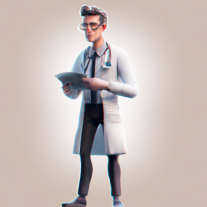 line art illustration of a doctor, in the style of Noli Novak, professional, 4k, high resolution